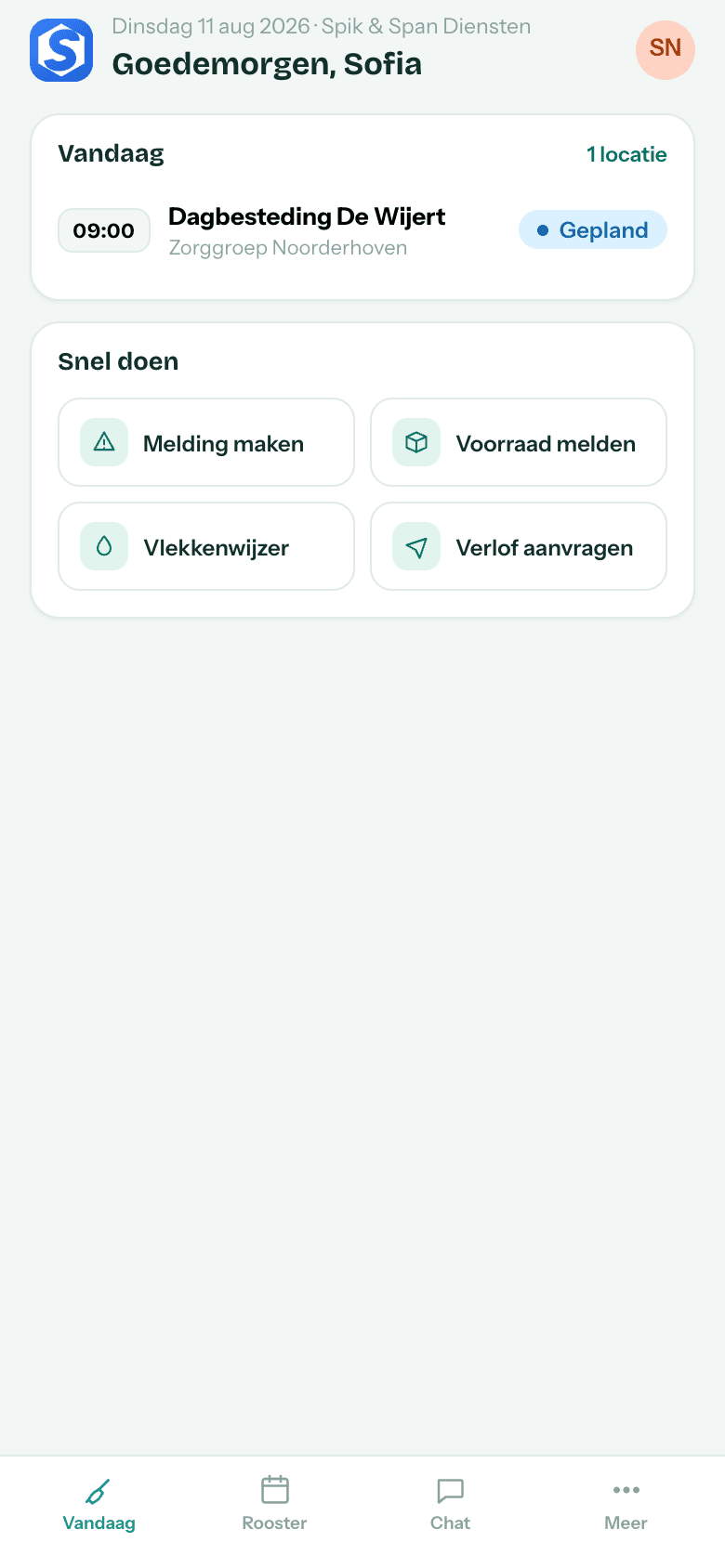 De veld-app — wat de schoonmaker op zijn telefoon ziet, in zijn eigen taal uit 14 talen